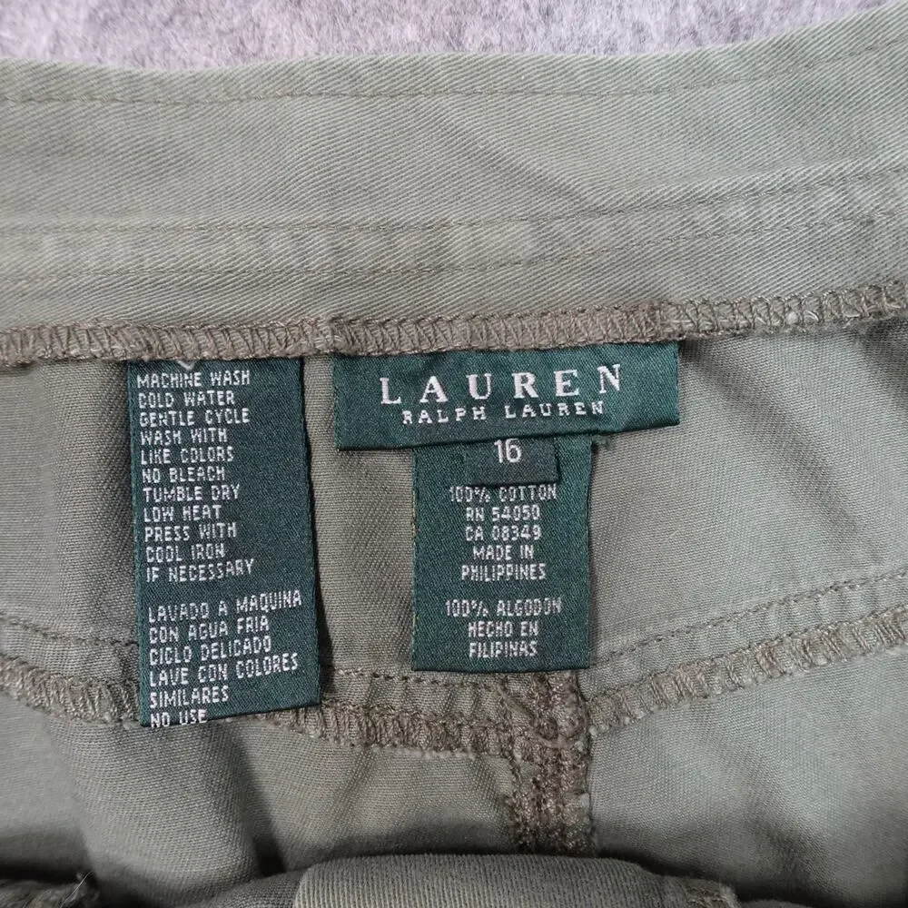 Ralph Lauren‎ Skirt Womens 16 Military Cargo Utility Army Green Mini Y2K 90s